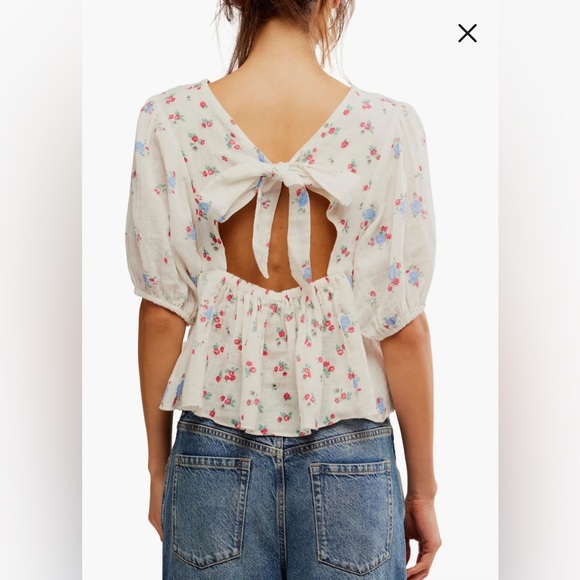 Free People White Floral Blouse - Picture 7 of 7